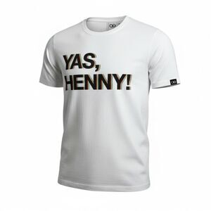 NWT Queer Eye Unisex White Short Sleeve Graphic Tee Shirt “Yes Henny” - Size M